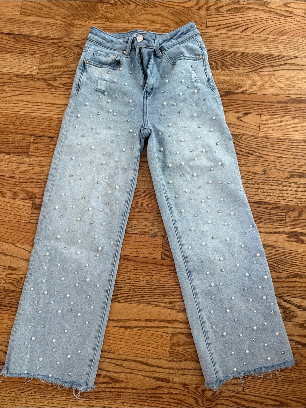 Light Blue Pearl-Embellished Women’s Jeans Altar’s State size 24